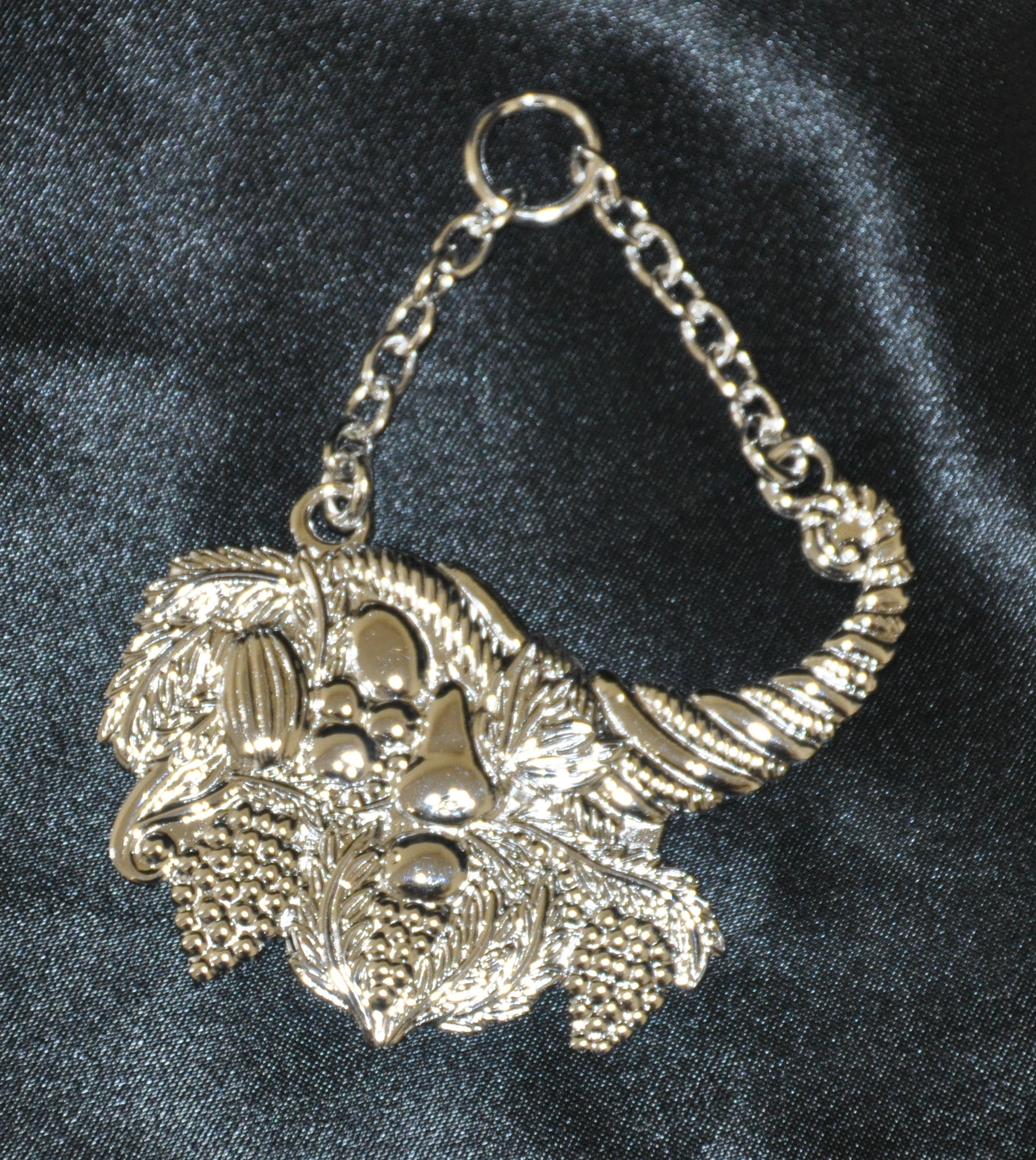 Craft Lodge Officers Collar Jewel - Steward Cornucopia (Scottish) - Silver - Click Image to Close