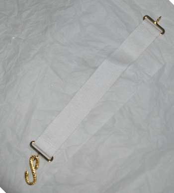 Apron Belt Extension - White with Gold fittings - Click Image to Close