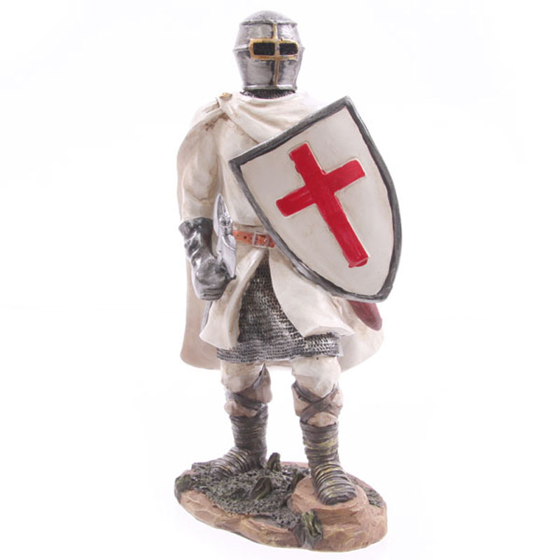 Knight Crusader - Standing with Battleaxe (20 cms) - Click Image to Close