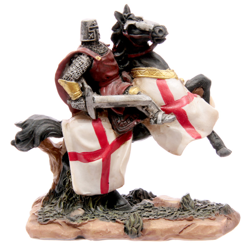 Knight Crusader - Horseman with Red Tabbard - Click Image to Close