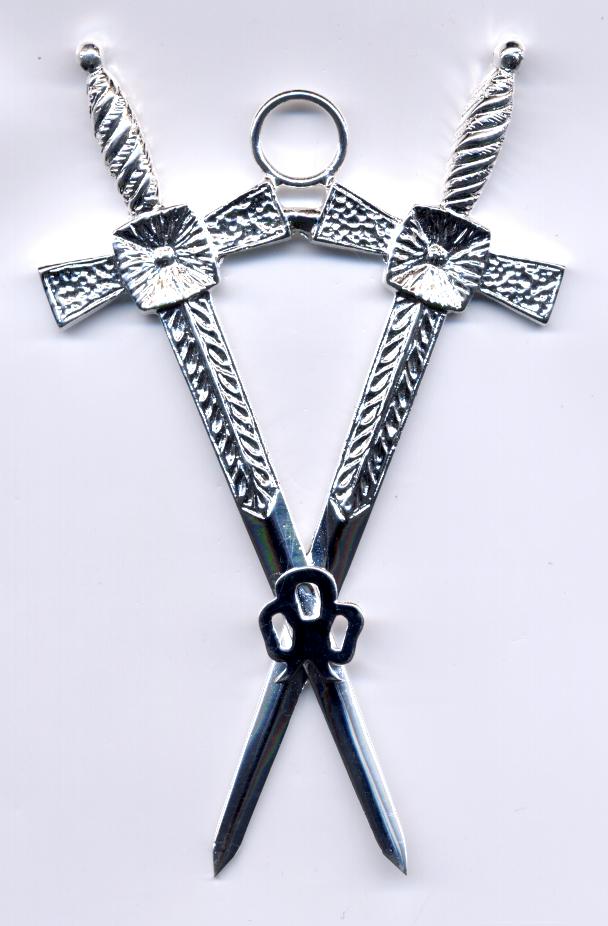Craft Lodge Officers Collar Jewel - Sword Bearer (Scottish) - SILVER - Click Image to Close