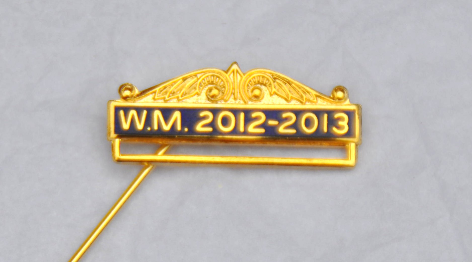 Breast Jewel Top Bar with Scrolls - ANY TEXT - Gilt Text on Enamel ...